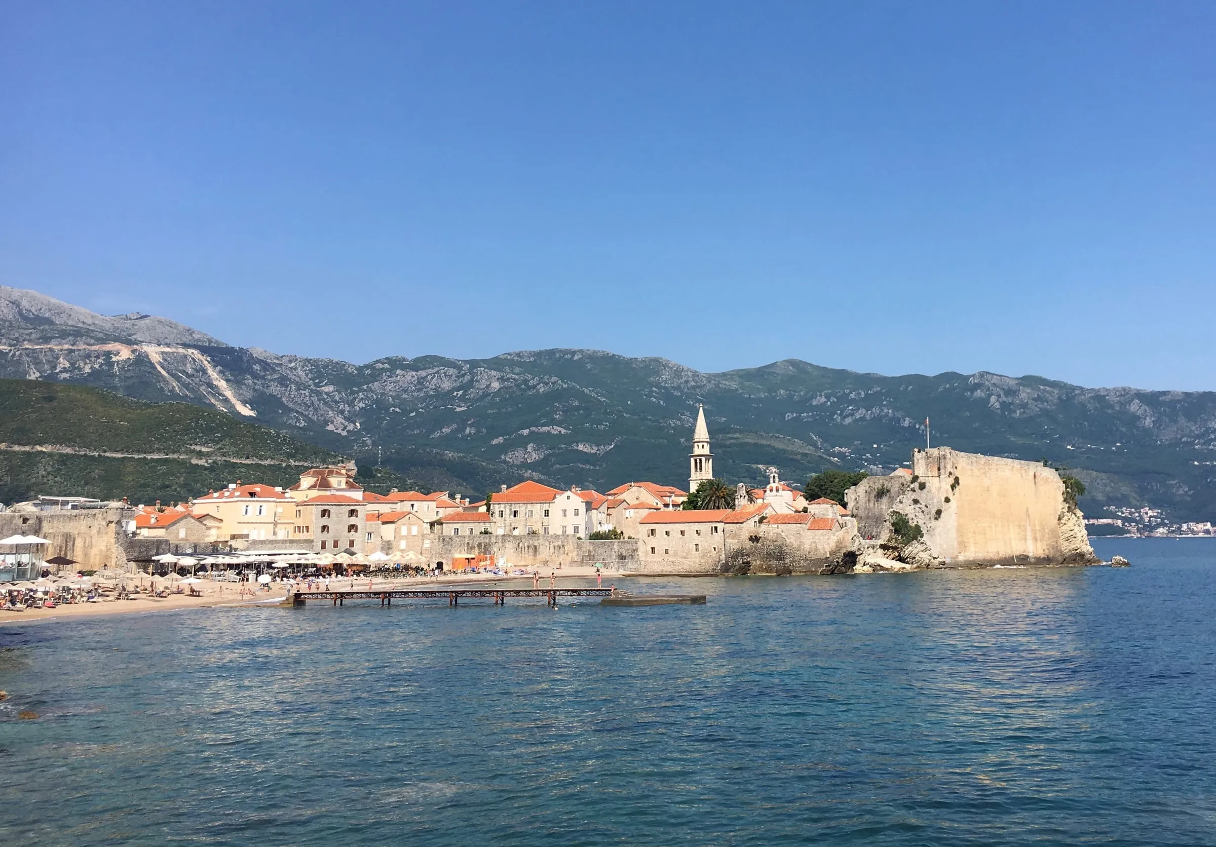 Budva old town and citadel from the sea