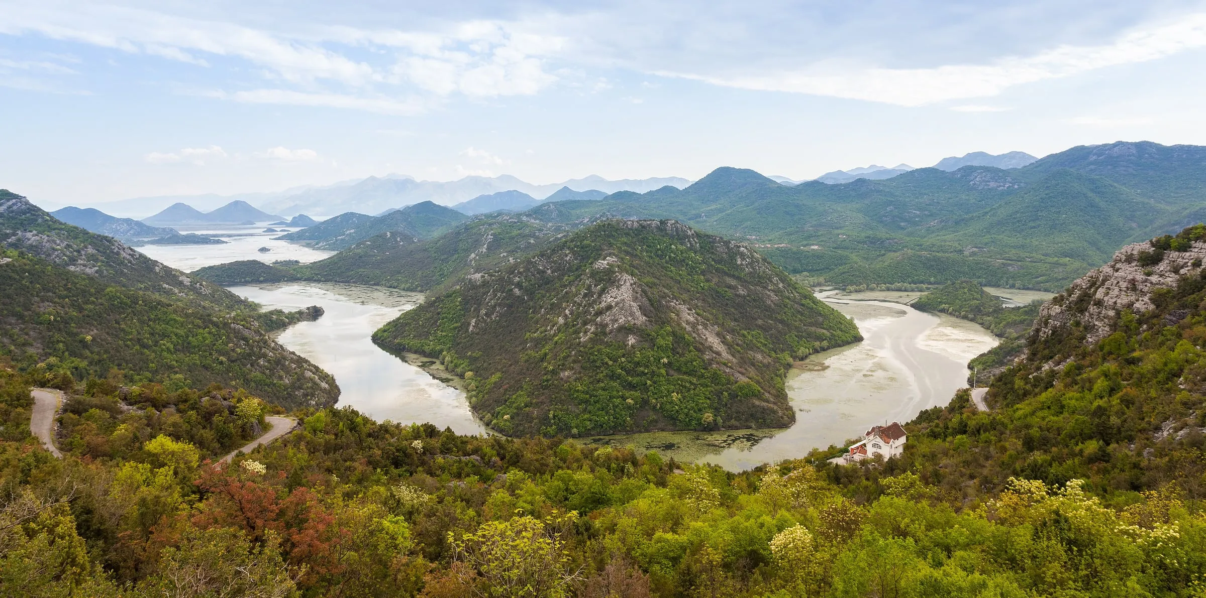 Rijeka Crnojevića meander at Pavlova Strana, Skadar Lake
